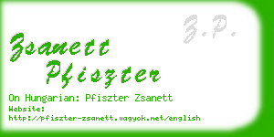 zsanett pfiszter business card